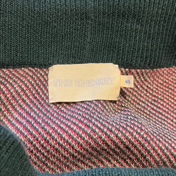 The Endery Piet Knit Jacquard Green and Red Maxi Skirt - Picture 3 of 3